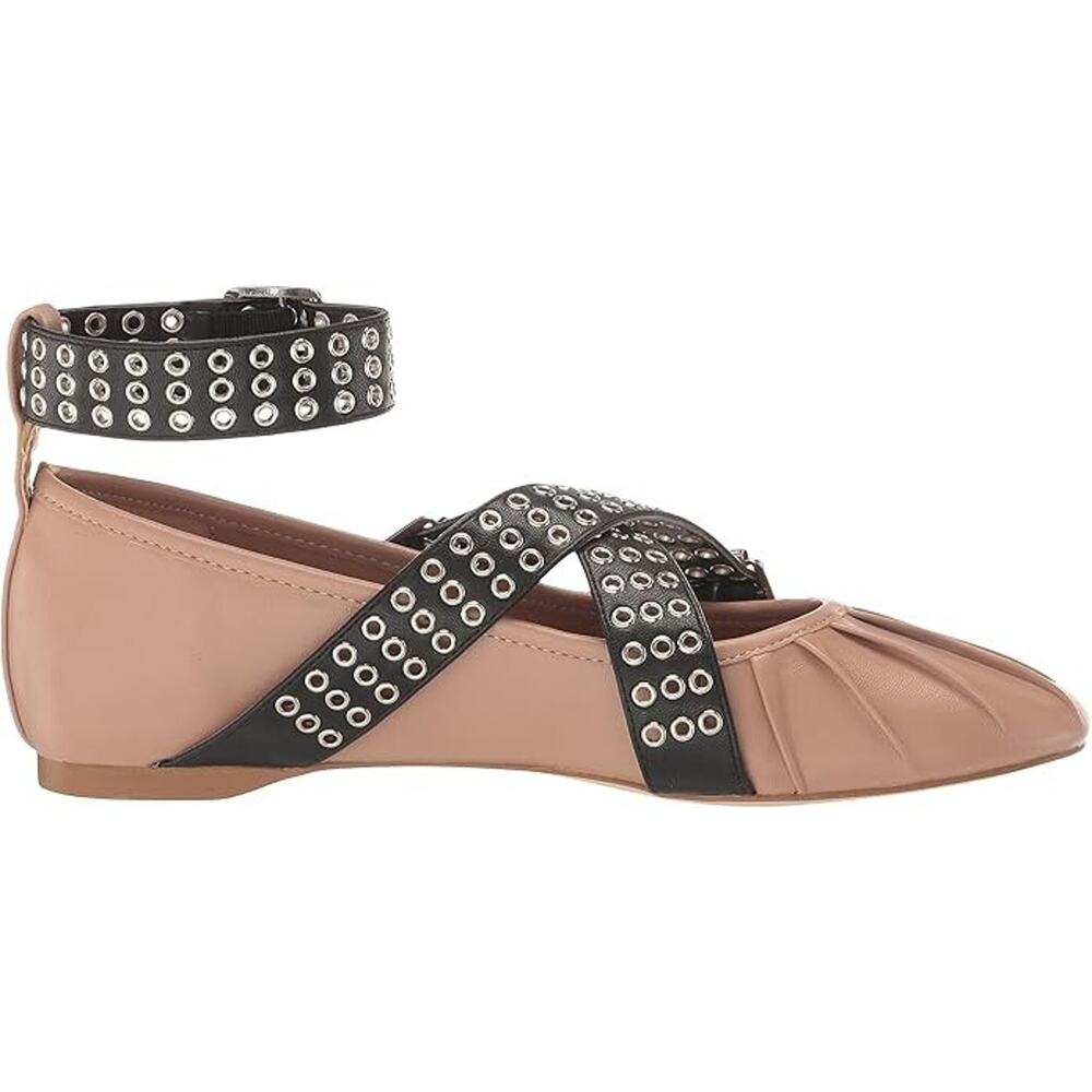 Steve Madden Women's Bryar Strappy Buckled Ballet Flats, Blush Leather Size 7.5M